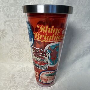 Dutch Bros Coffee 2024 Christmas Tumbler Red Sticker Shine Brighter Holiday 24oz